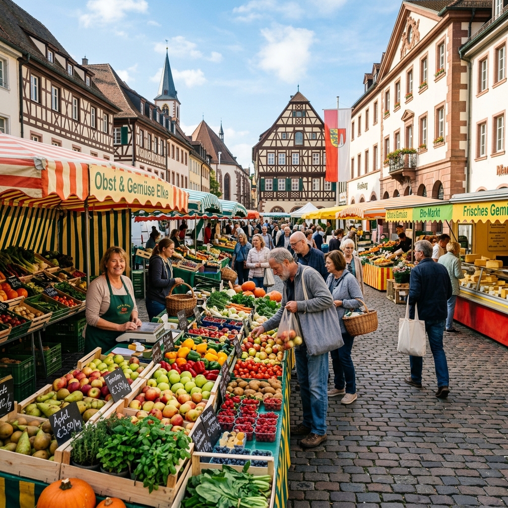 Suasana Wochenmarkt di Jerman